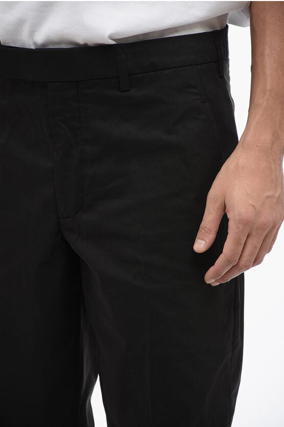 レギュラー ライズ メタル ヘム コットン ブレンド パンツ