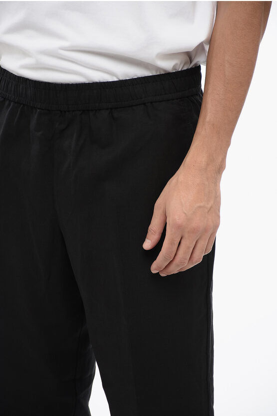 リネン ブレンド パンツ ウィズ エラスティック ウエストバンド