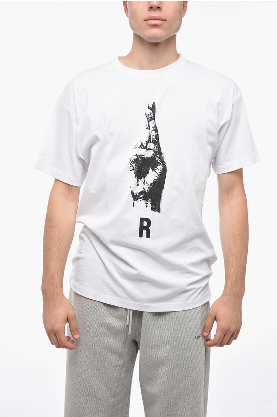 プリント ハンド コットン Tシャツ