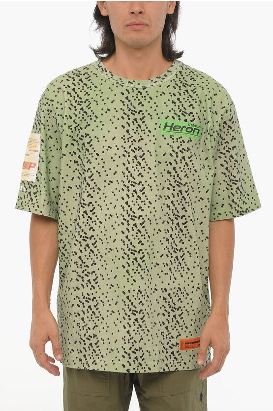 グラデーション エフェクト ポルカ ドット クルーネック Tシャツ