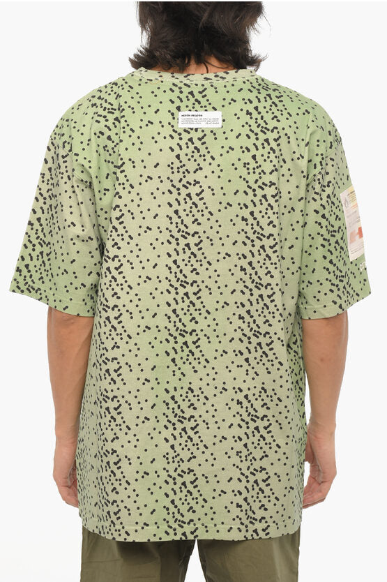 グラデーション エフェクト ポルカ ドット クルーネック Tシャツ