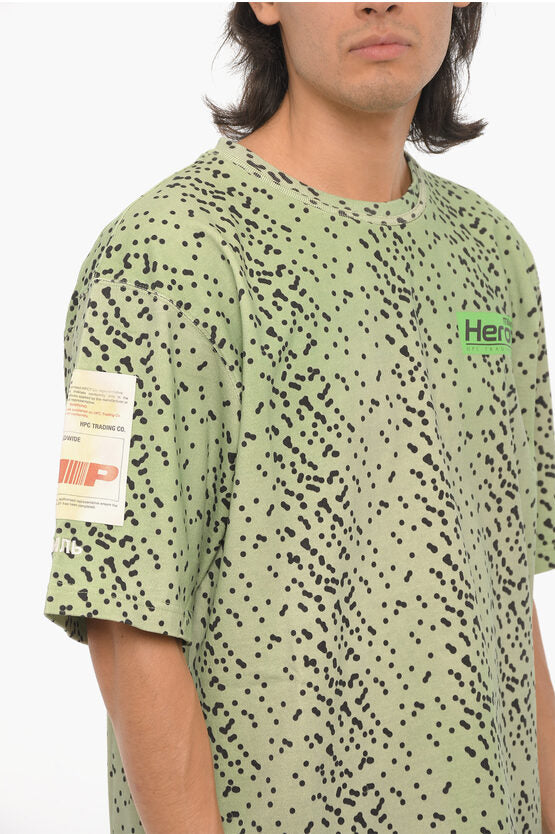 グラデーション エフェクト ポルカ ドット クルーネック Tシャツ