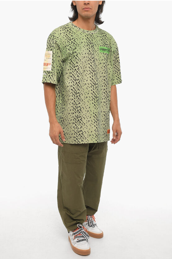 グラデーション エフェクト ポルカ ドット クルーネック Tシャツ
