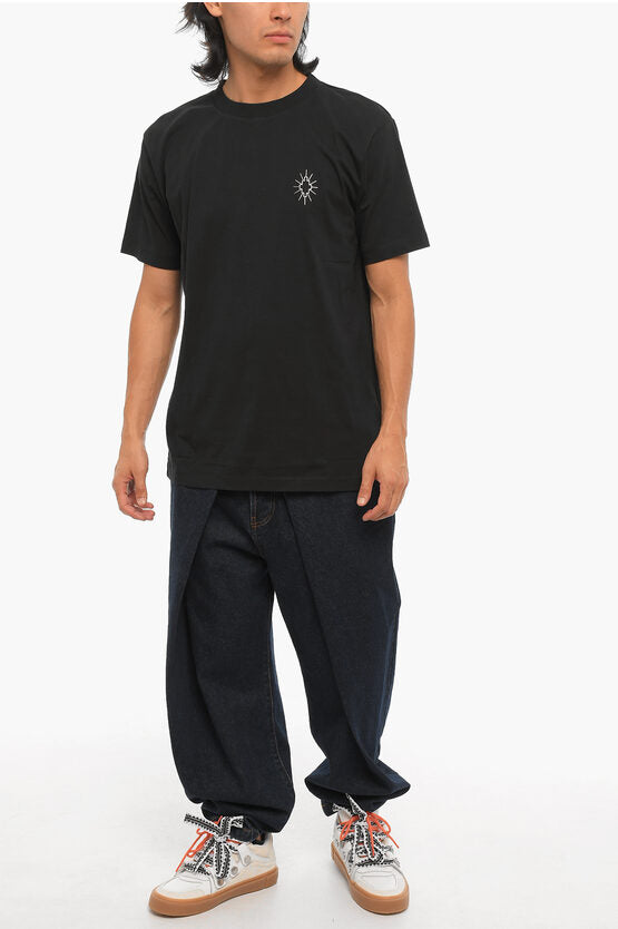 ソリッド カラー クロス クルーネック Tシャツ