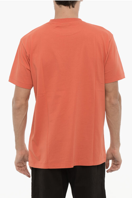 ソリッド カラー クルーネック Tシャツ ウィズ クロス エンブロイダリー