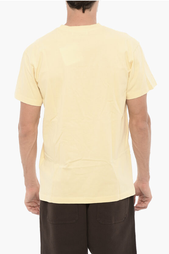 ソリッド カラー クルーネック Tシャツ ウィズ プリント ロゴ