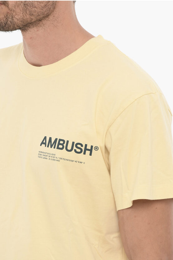 ソリッド カラー クルーネック Tシャツ ウィズ プリント ロゴ
