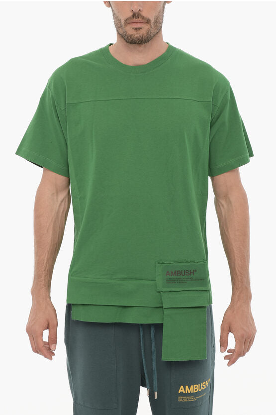 ソリッド カラー クルーネック Tシャツ ウィズ ウエスト