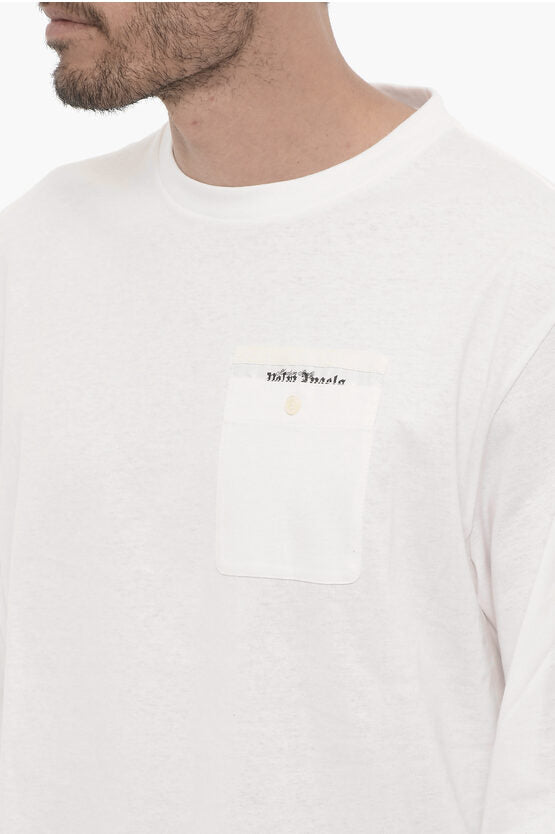 ロング スリーブ クルーネック Tシャツ ウィズ ブレスト ポケット