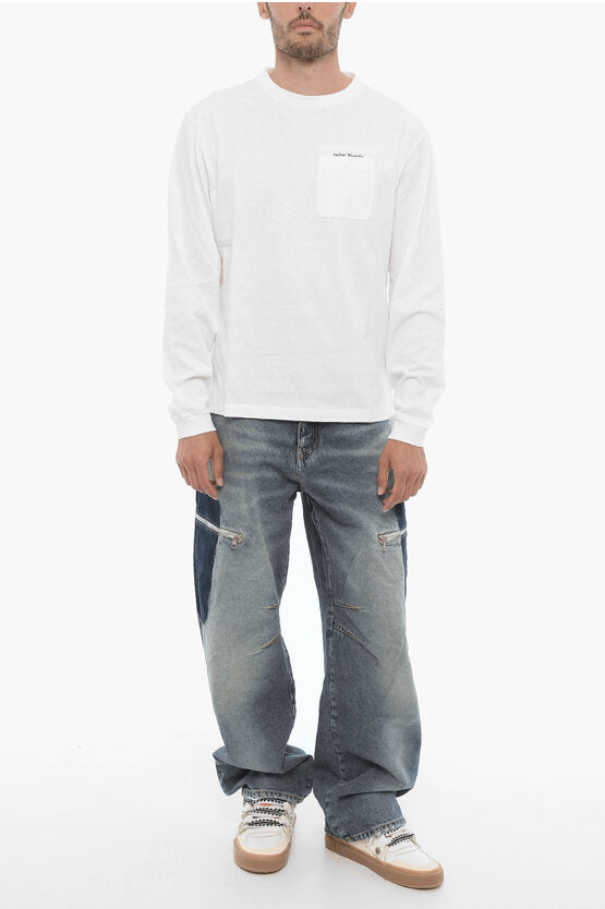 ロング スリーブ クルーネック Tシャツ ウィズ ブレスト ポケット