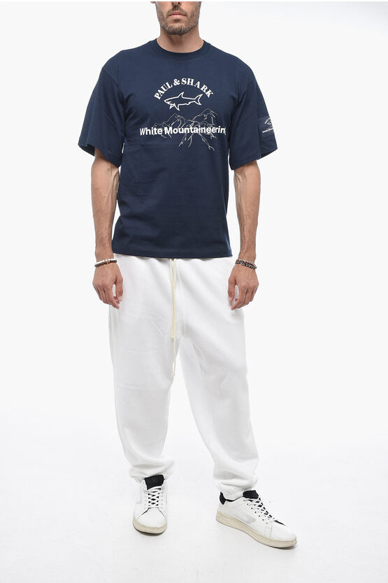 ホワイト ソリッド カラー クルーネック Tシャツ ウィズ