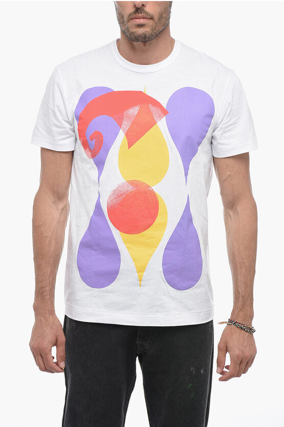 プラス プリント クルーネック Tシャツ