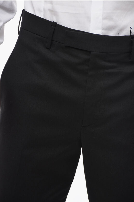 スリム フィット コットン ツイル パンツ ウィズ アンクル ジップ