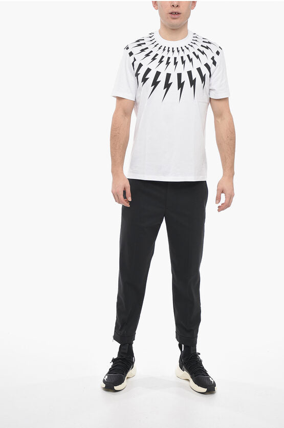 スリム フィット フェアアイル サンダーボルト クルーネック Tシャツ
