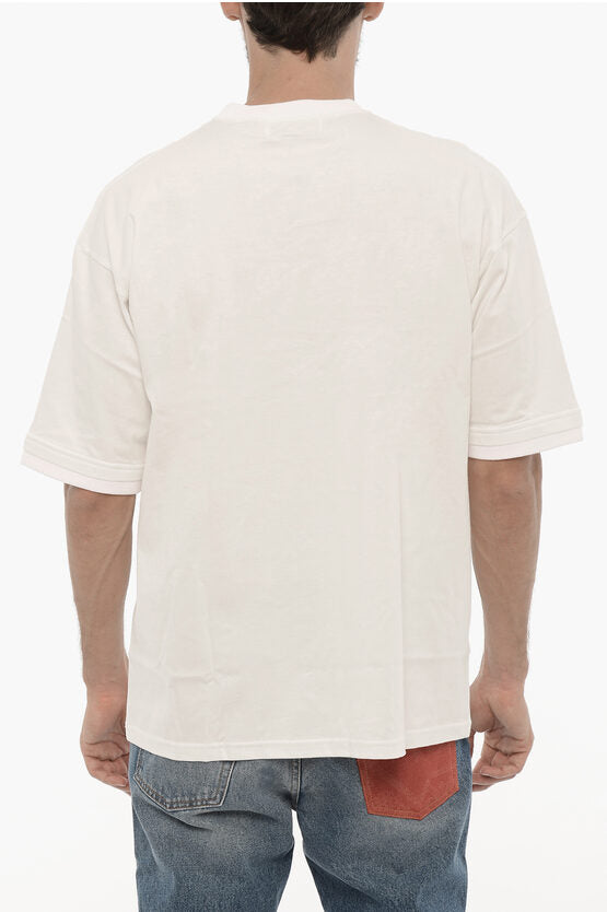 クルーネック Tシャツ ウィズ リムーバブル チェーン アンド ロゴ エンブロイダリー