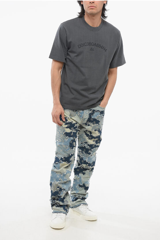 クルー ネック コットン Tシャツ ウィズ プリント ロゴ