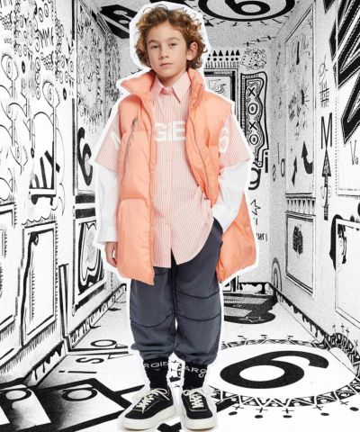 MM6 Maison Margiela(エムエム6 メゾン マルジェラ)Kids & Junior ブランドロゴ長袖シャツ