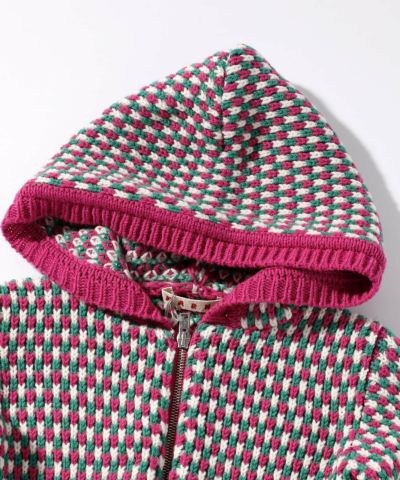 MARNI(マルニ)Kids & Junior 総柄ジップアップニットフーディー