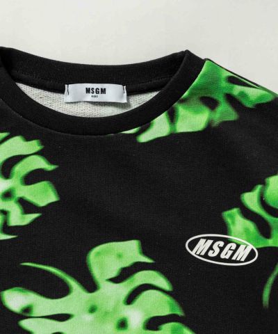 MSGM(エムエスジーエム)Kids & Junior ボタニカル柄長袖スウェットプルオーバー