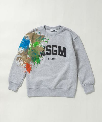 MSGM(エムエスジーエム)Kids & Junior ブランドロゴデザイン長袖スウェットプルオーバー