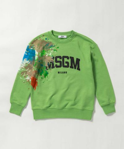 MSGM(エムエスジーエム)Kids & Junior ブランドロゴデザイン長袖スウェットプルオーバー