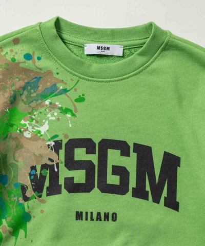 MSGM(エムエスジーエム)Kids & Junior ブランドロゴデザイン長袖スウェットプルオーバー