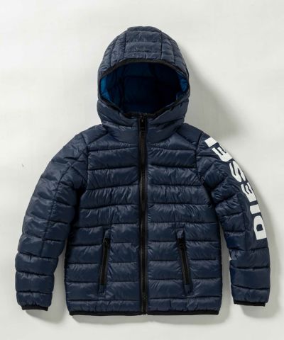 DIESEL(ディーゼル)Kids & Junior ブランドロゴジップアップフーディーダウンジャケットコート