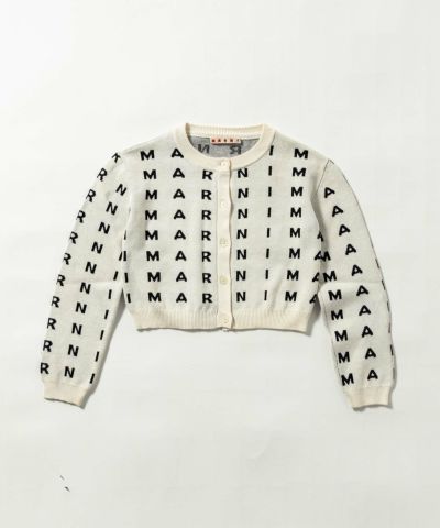 MARNI(マル二)Kids & Junior ブランドロゴニットカーディガン