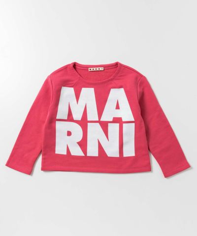 MARNI(マル二)Kids & Junior ブランドロゴ長袖スウェットプルオーバー