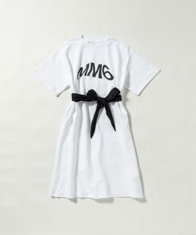 MM6 Maison Margiela(エムエムシックス)Kids & Junior ブランドロゴ半袖リボンワンピース