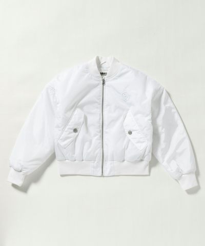 MM6 Maison Margiela(エムエム6 メゾン マルジェラ) Kids & Junior ワンポイントブランドロゴジップアップジャケットブルゾン