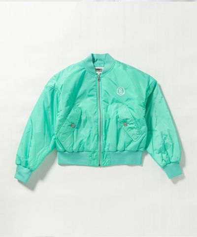 MM6 Maison Margiela(エムエム6 メゾン マルジェラ) Kids & Junior ワンポイントブランドロゴジップアップジャケットブルゾン
