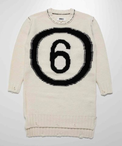 MM6 Maison Margiela(エムエム6 メゾン マルジェラ)Kids & Junior ウールブレンドブランドロゴニットワンピース