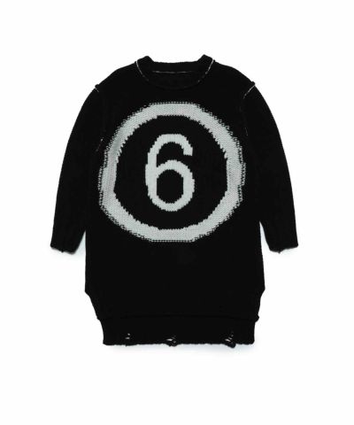 MM6 Maison Margiela(エムエム6 メゾン マルジェラ)Kids & Junior ウールブレンドブランドロゴニットワンピース