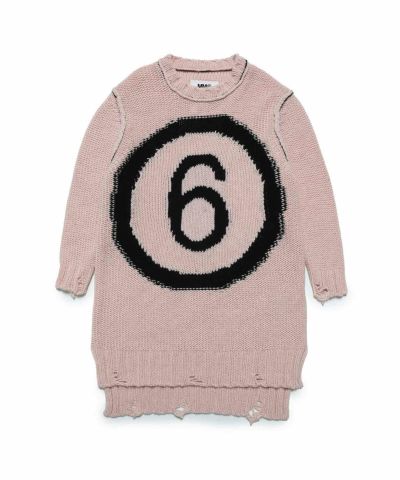 MM6 Maison Margiela(エムエム6 メゾン マルジェラ)Kids & Junior ウールブレンドブランドロゴニットワンピース