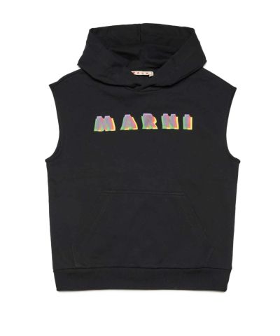MARNI(マルニ)Kids & Junior ブランドロゴノースリーブフーディーパーカープルオーバー