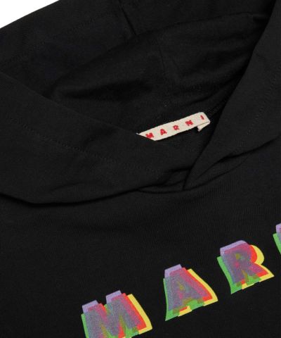MARNI(マルニ)Kids & Junior ブランドロゴノースリーブフーディーパーカープルオーバー
