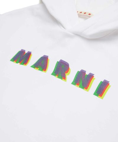MARNI(マルニ)Kids & Junior ブランドロゴノースリーブフーディーパーカープルオーバー