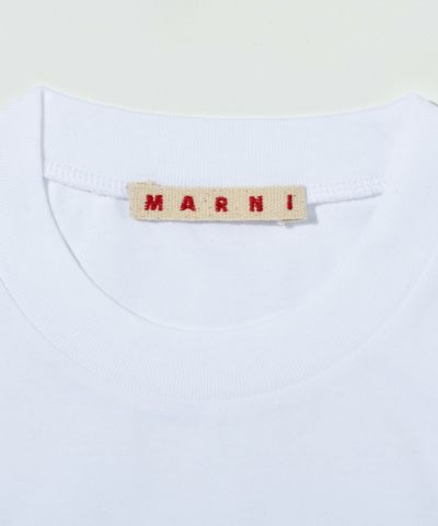MARNI(マルニ)Kids & Junior ワンポイントブランドロゴ襟付き半袖ペプラムTシャツカットソー