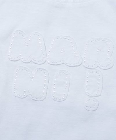 MARNI(マルニ)Kids & Junior ワンポイントブランドロゴ襟付き半袖ペプラムTシャツカットソー