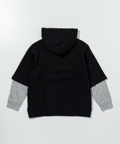 MARNI(マルニ)Kids & Junior ワンポイントブランドロゴレイヤードフーディーパーカープルオーバー
