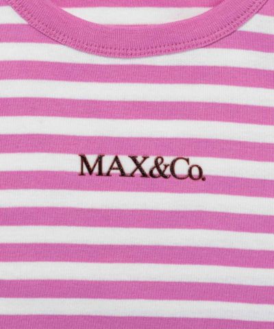 MAX&Co.(マックス アンド コー)Kids & Junior ワンポイントブランドロゴボーダー半袖Tシャツカットソー