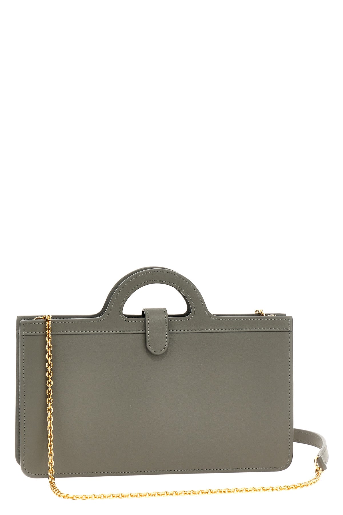 【Marni 】 25年春夏 「トロピカリア」ウォレットオンチェーン ブラウン レザー製 Tropicaliaウォレット、チェーンストラップ