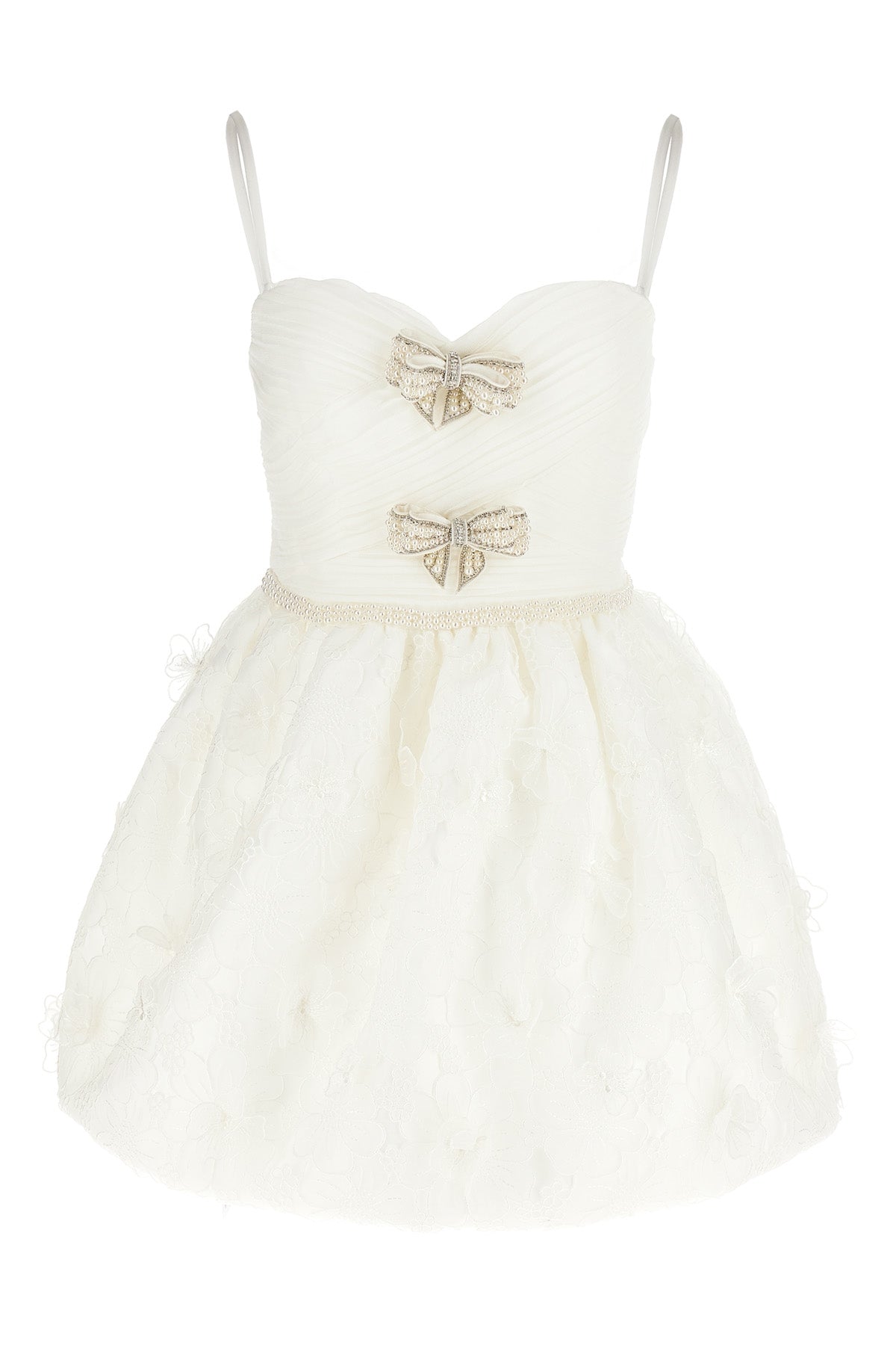 'White Organza Bow Mini' ドレス