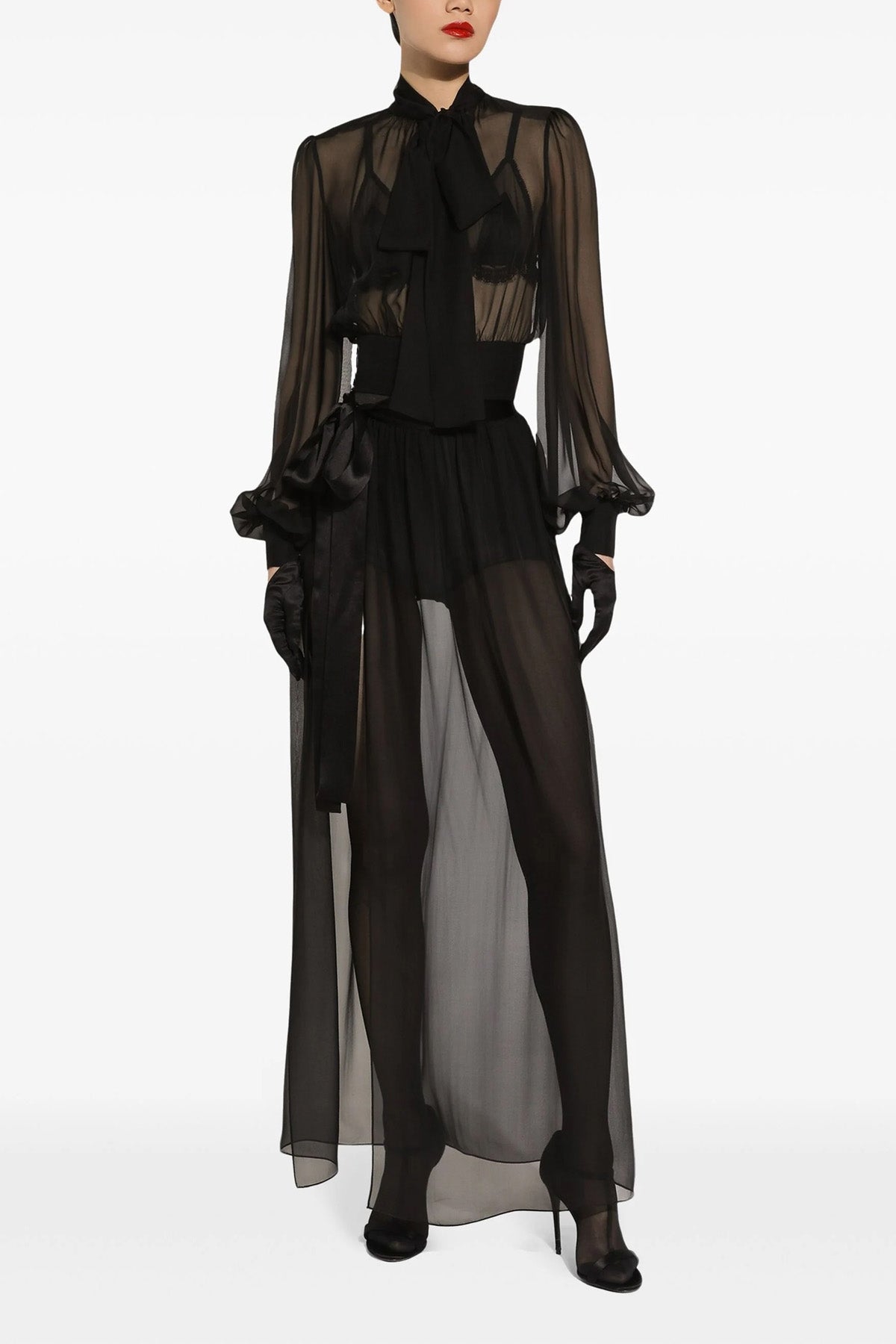 シフォン ロング スカート