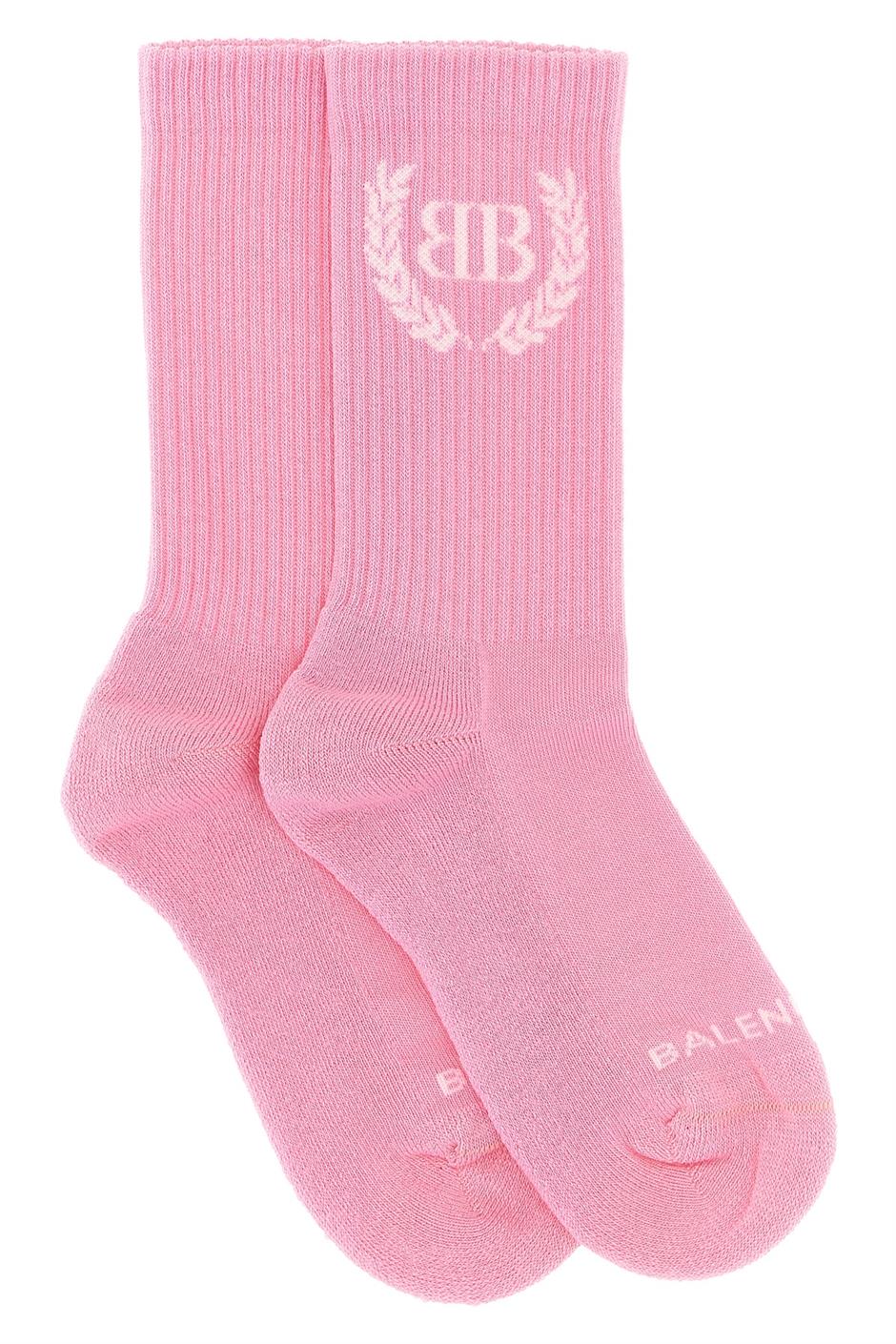 タイツ・ソックス BALENCIAGA 'Laurel Classic' socks Pink Balenciaga Laurel Classic Socks - Pink | Editorialist