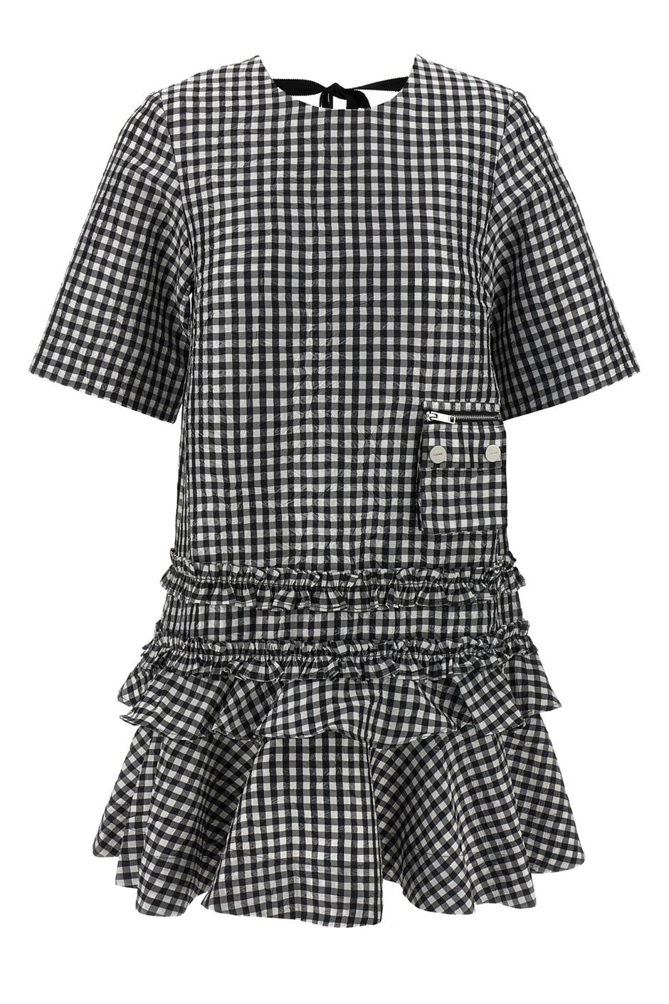 Ganni ガニー 'Crinkled Check Mini' dress ワンピース Ganni/ガニー｜'Crinkled Check Mini' ドレス