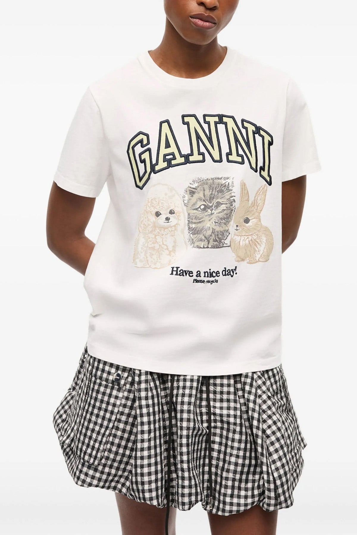 'White Animal Print' Tシャツ