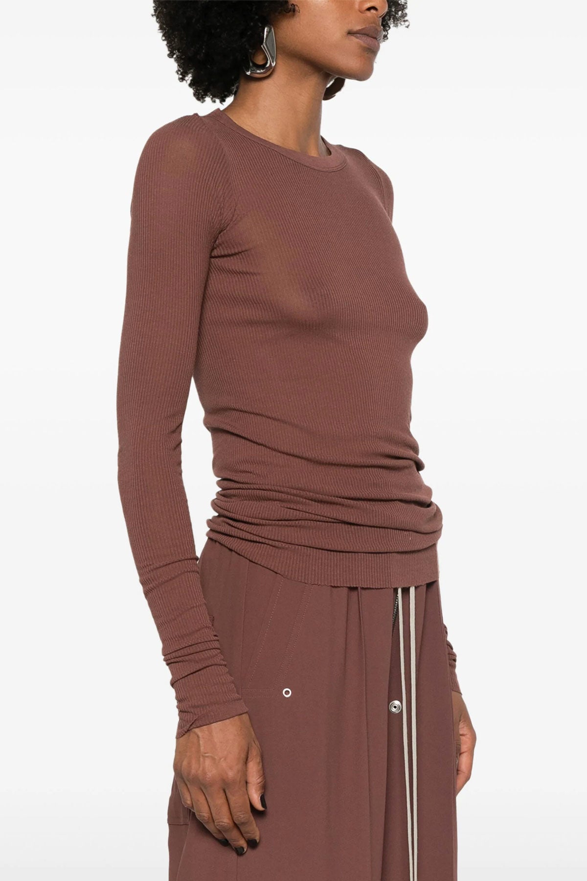 静かな強さ【Rick Owens】リブ LS T ビスコース シルク Tシャツ Rick Owens/リックオウエンス｜'Rib Ls T' Tシャツ