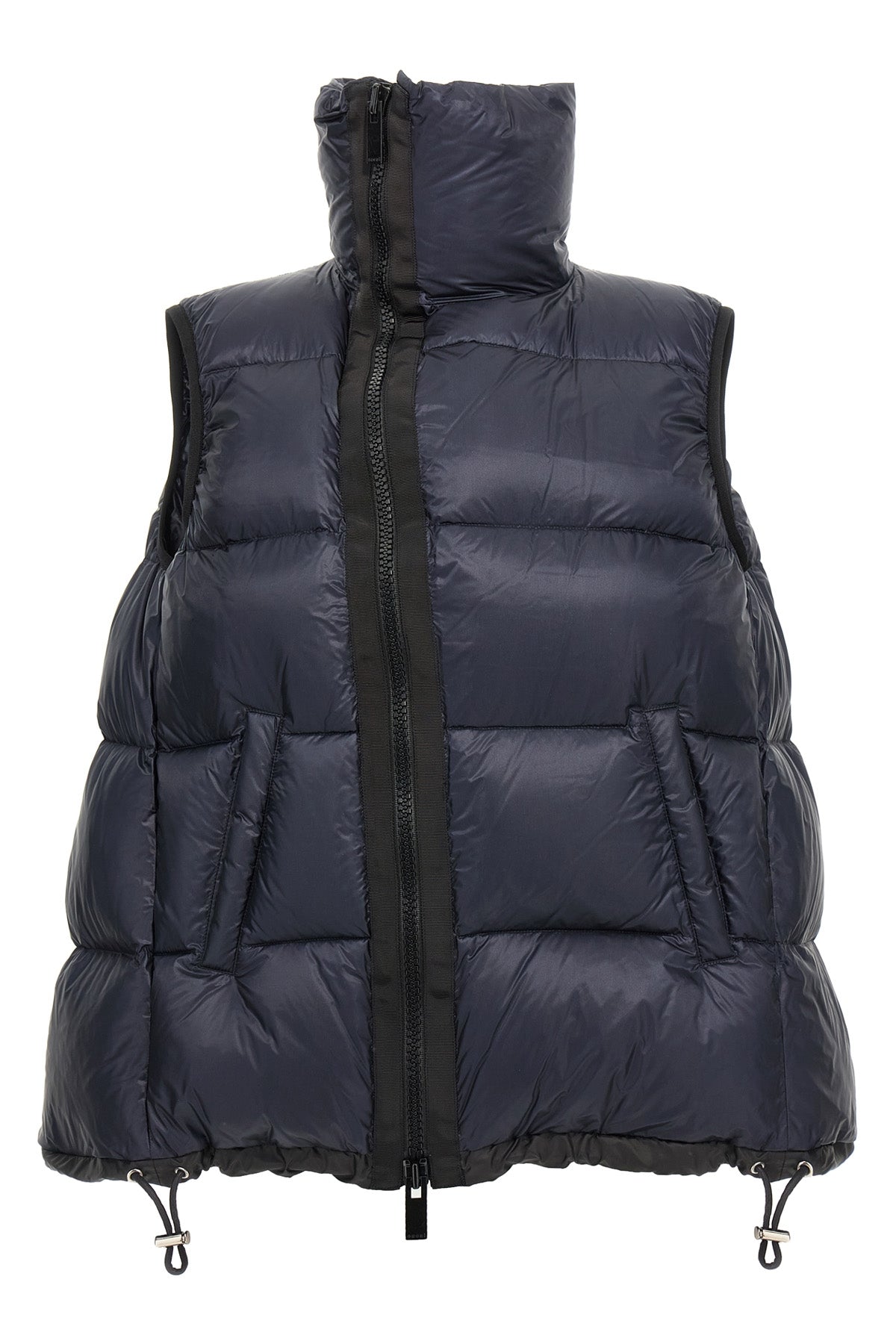 sacai Puffer Vest ブラック サイズ1 Asymmetric quilted down vest in black - Sacai | Mytheresa